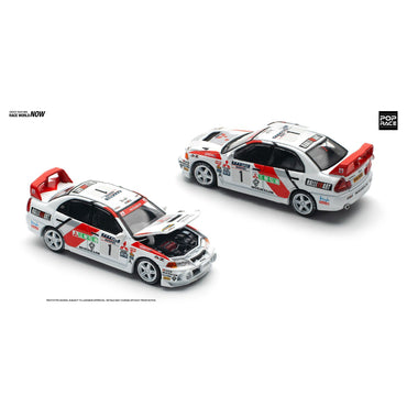 Pop Race Mitsubishi Lancer Evolution IV Catalunya '97 Winner 1:64 Diecast 640165
