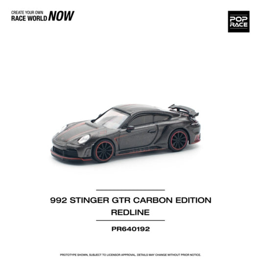 Pop Race Porsche 992 Stinger GTR Carbon Edition - Red Line 1:64 Diecast Car