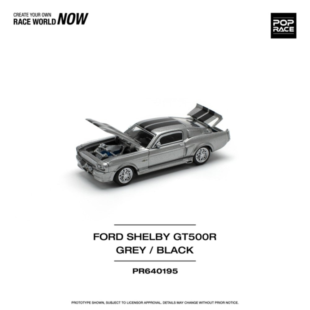 Pop Race 640195 Ford Shelby GT500R Grey/Black 1:64 Diecast Car