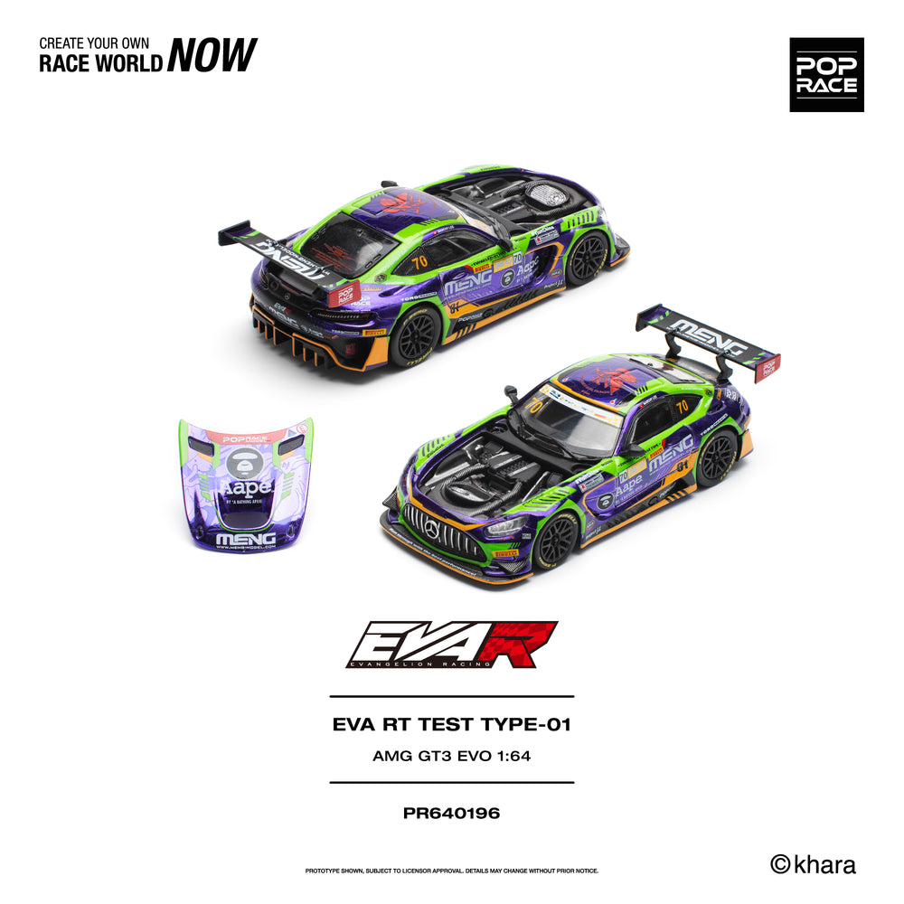 Pop Race EVA RT Test Type-01 AMG GT3 Evo Macau GP 2023 1:64 Diecast Model 640196