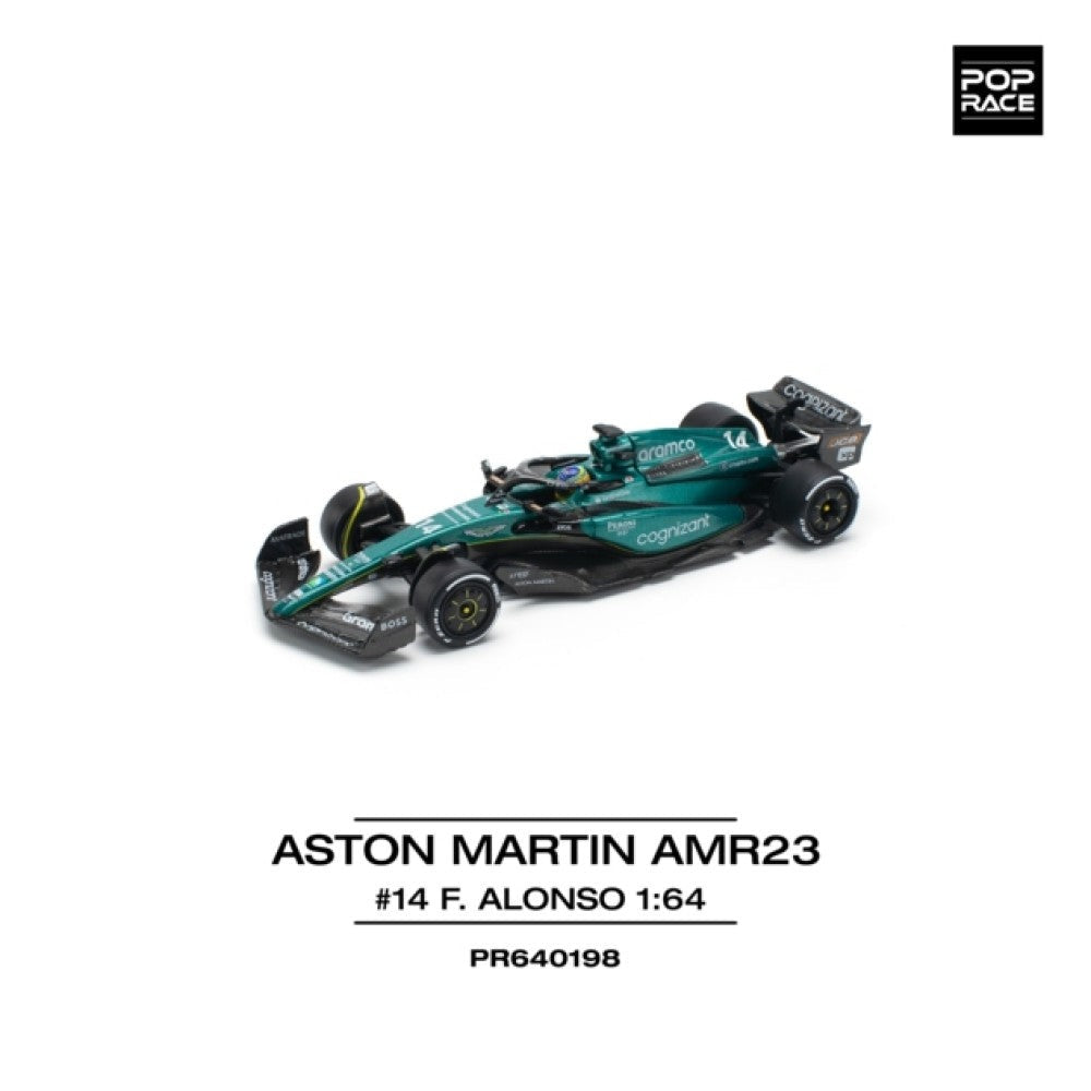 Pop Race Aston Martin AMR23 F1 No.14 F.Alonso 1:64 Car PR640198