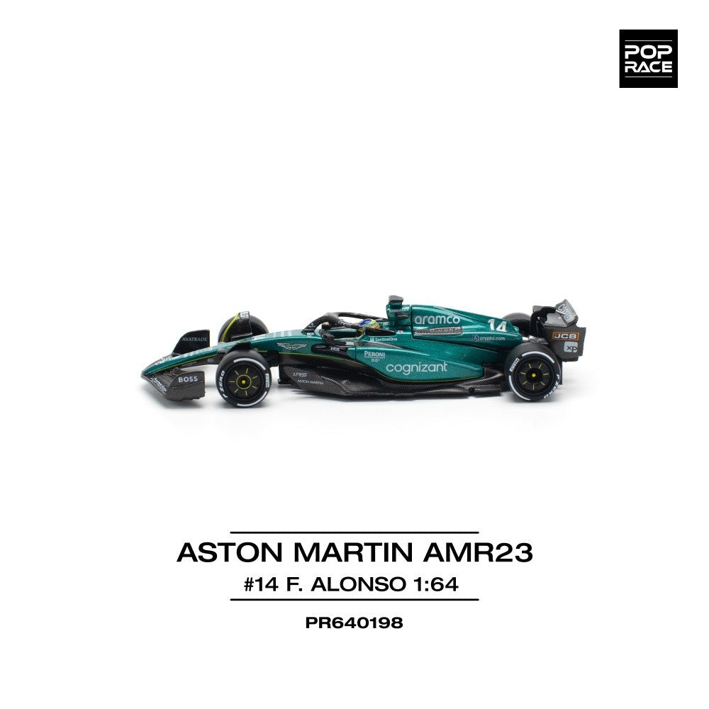 Pop Race Aston Martin AMR23 F1 No.14 F.Alonso 1:64 Car PR640198