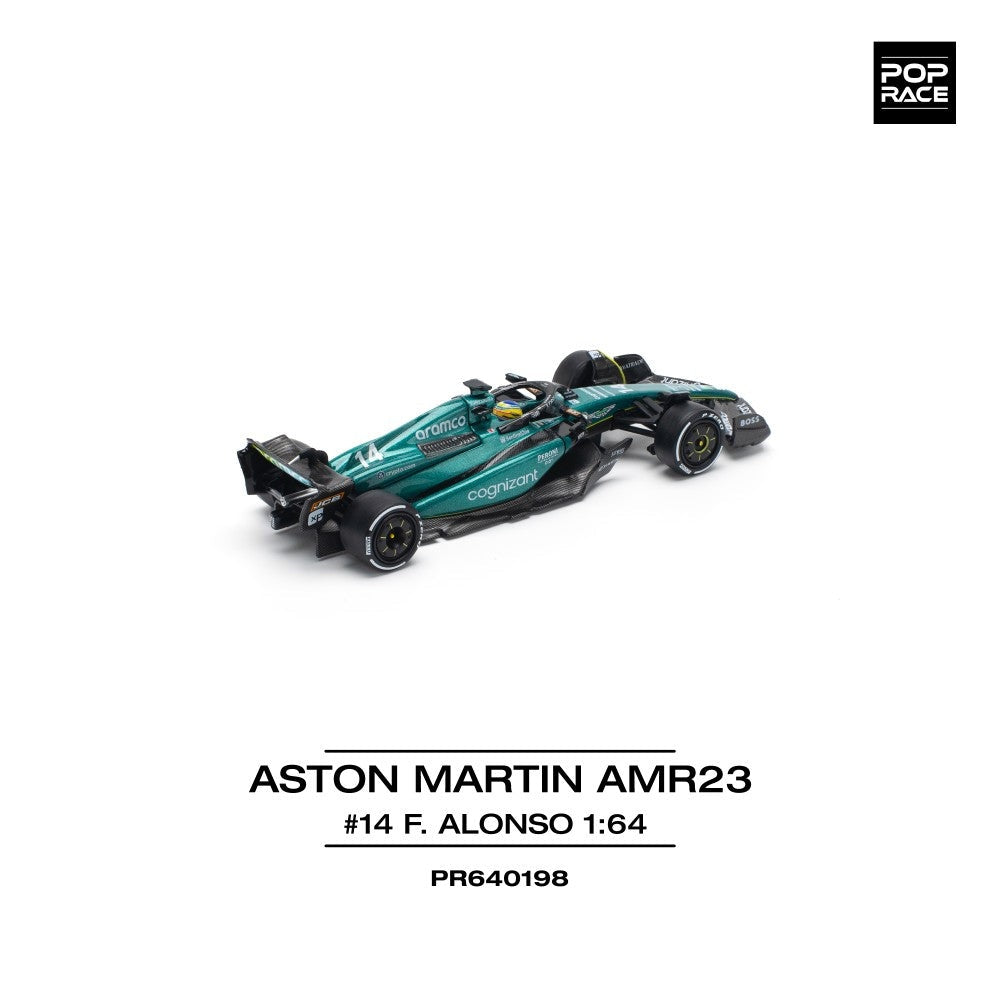 Pop Race Aston Martin AMR23 F1 No.14 F.Alonso 1:64 Car PR640198
