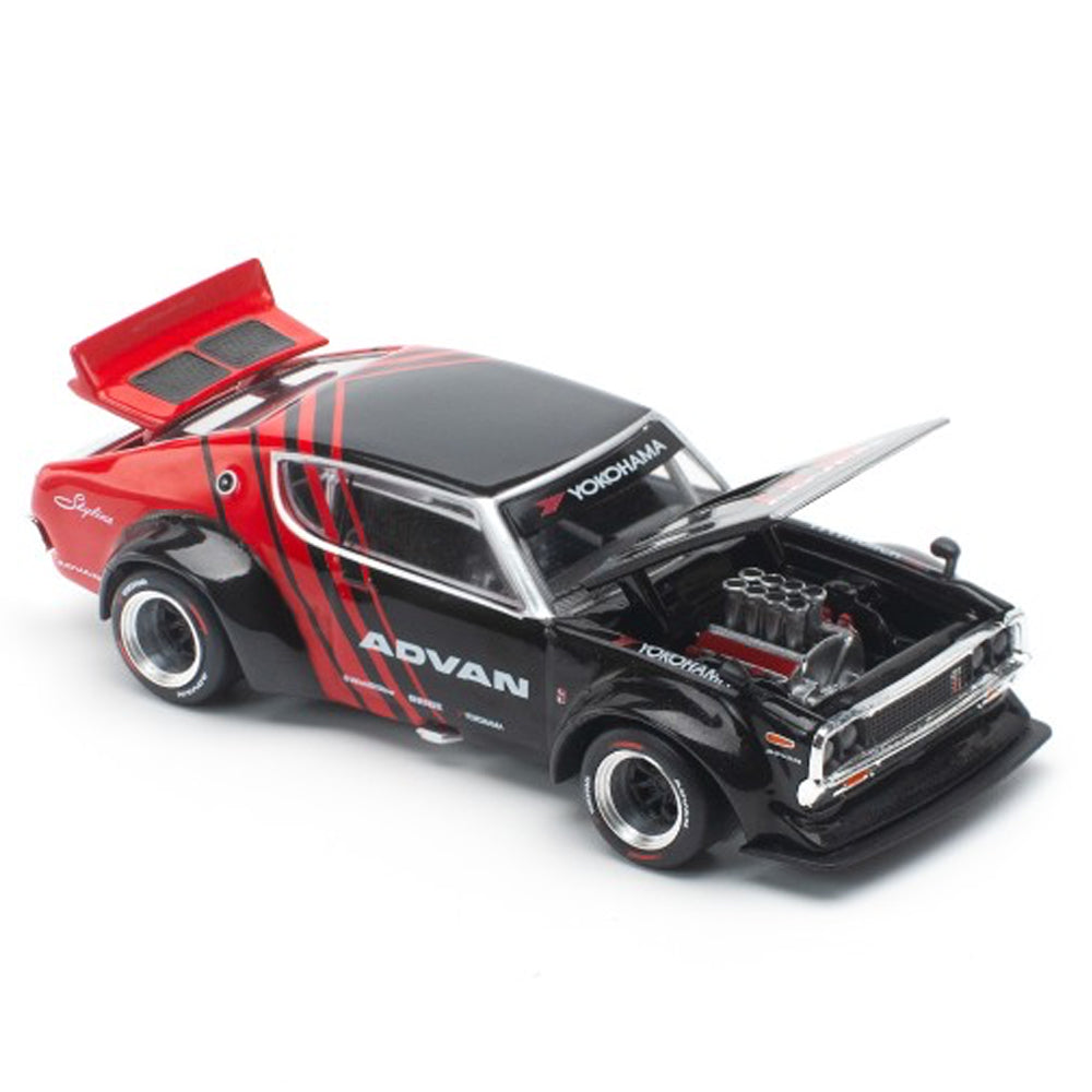 Pop Race 640199 Skyline GT-R Drift (Kenmeri) Advan Livery 1:64 Diecast Model