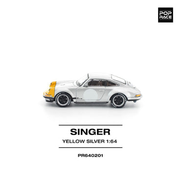 Pop Race Singer 911 SCCS Homage Yellow/Silver 1:64 Car PR640201