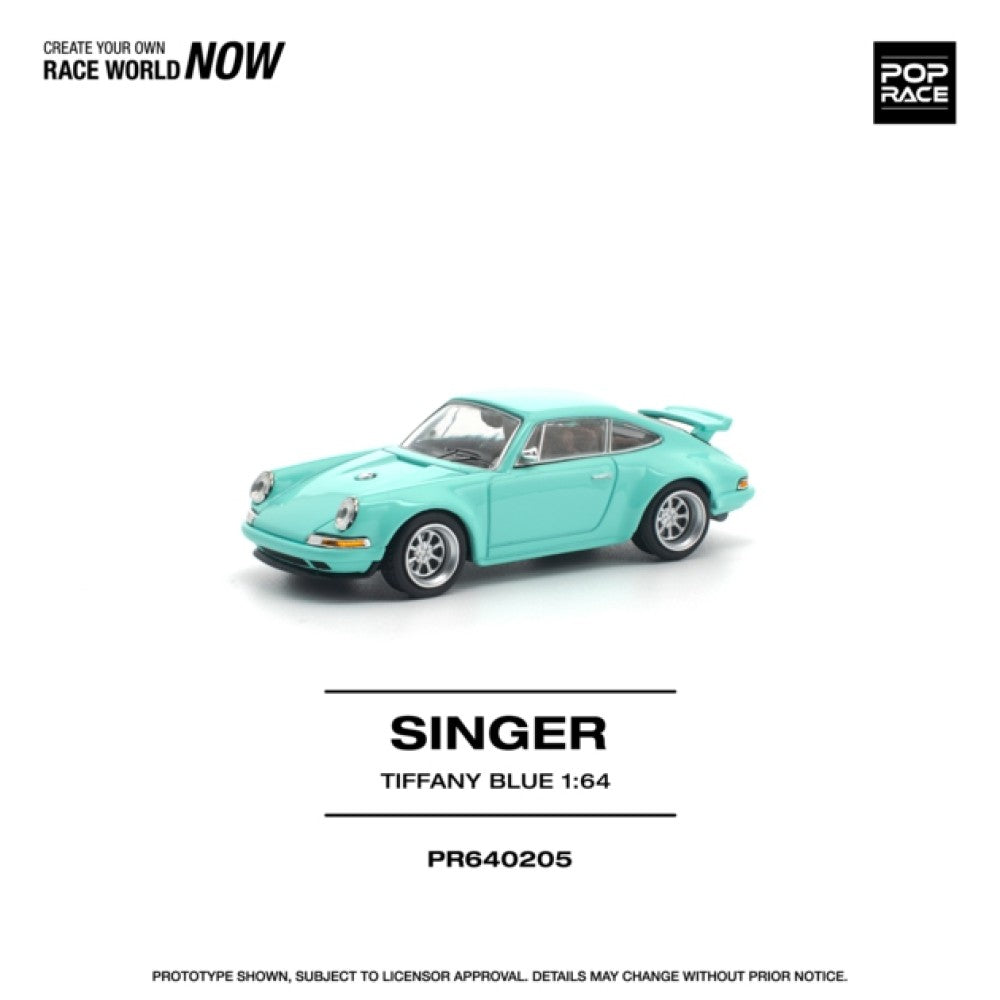 Pop Race Singer 964 Tiffany Blue 1:64 Diecast Car PR640205