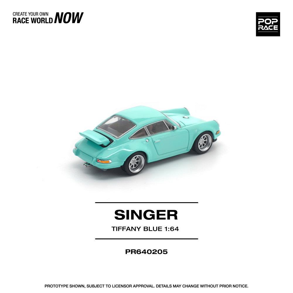 Pop Race Singer 964 Tiffany Blue 1:64 Diecast Car PR640205