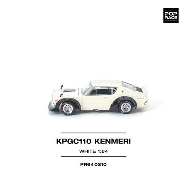 Pop Race KPGC110 Kenmeri White 1:64 Diecast Car PR640210