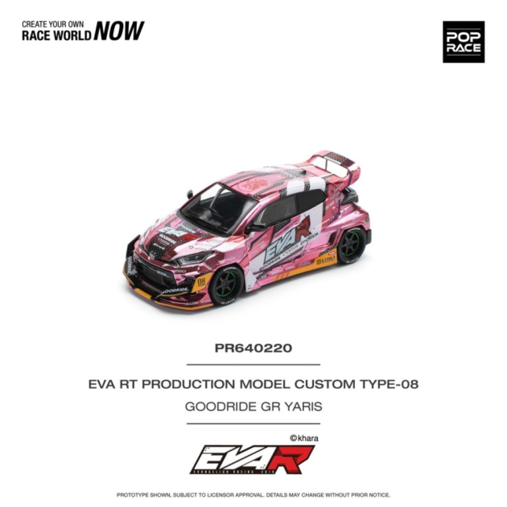 Pop Race EVA RT Production Model Custom Type-08 Goodride GR Yaris 1:64 Diecast