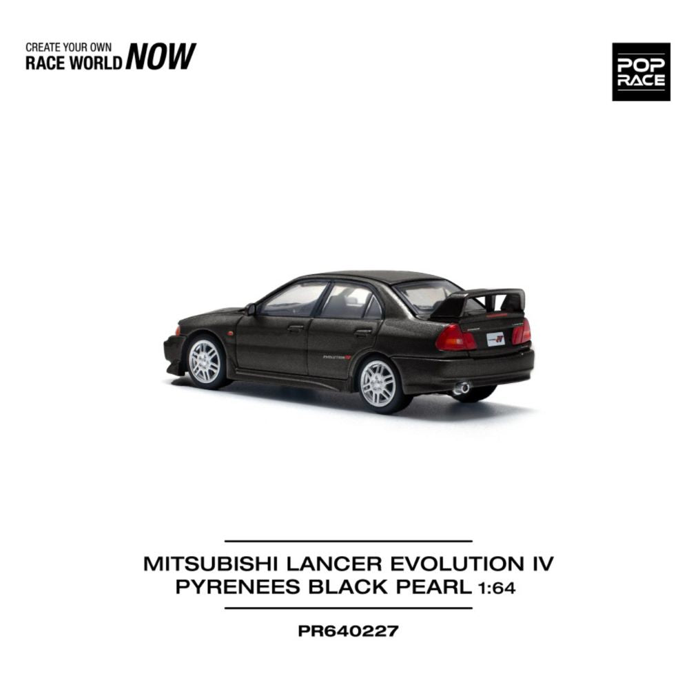 Pop Race Mitsubishi Lancer Evolution Iv Pyrenees Black Pearl 1:64 Diecast 640227