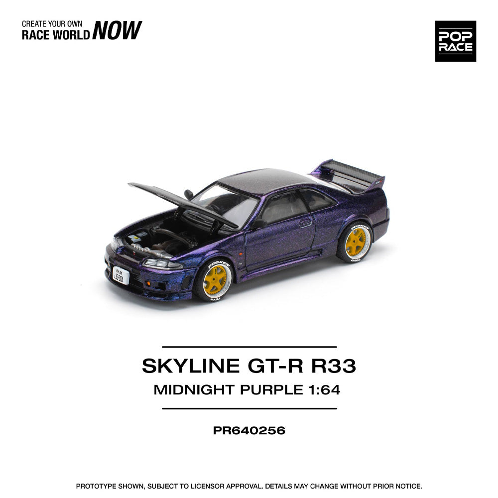 Pop Race Skyline GT-R R33 Midnight Purple 1:64 Diecast Car 256