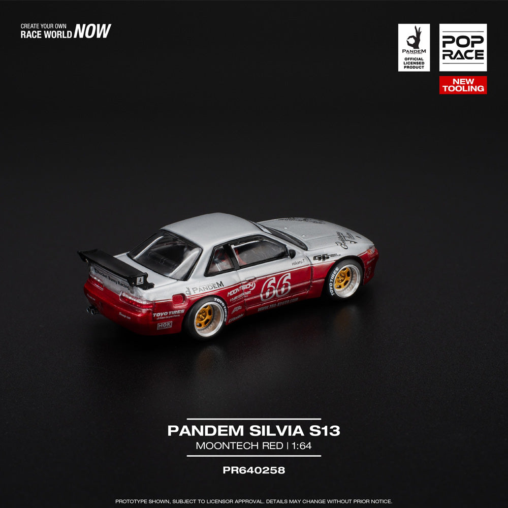 Pop Race Pandem Silvia S13 Moontech Red 1:64 Diecast Car 640258