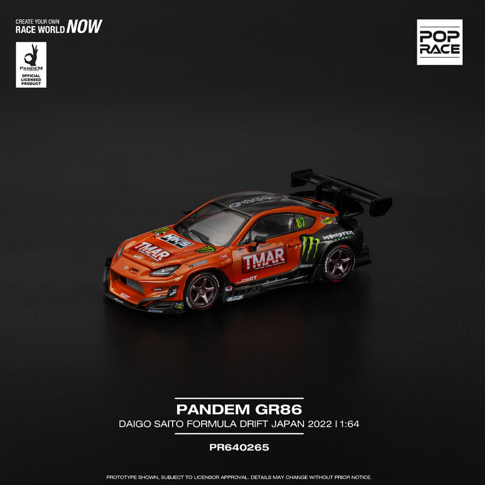 Pop Race Pandem GR86 Daigo Saito Formula Drift Japan '22 1:64 Diecast Car 640265