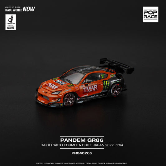 Pop Race Pandem GR86 Daigo Saito Formula Drift Japan '22 1:64 Diecast Car 640265