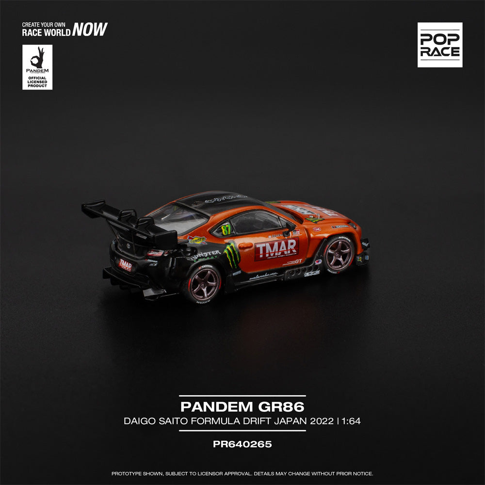 Pop Race Pandem GR86 Daigo Saito Formula Drift Japan '22 1:64 Diecast Car 640265