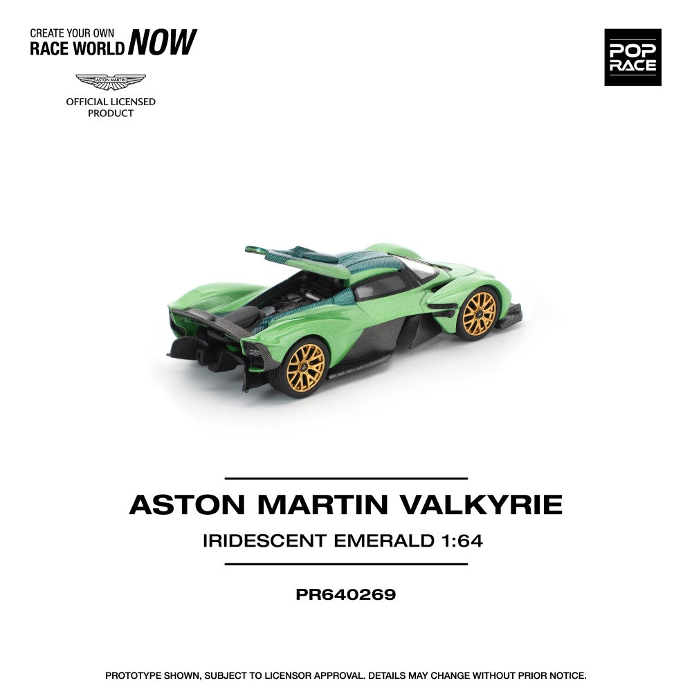 Pop Race Aston Martin Valkyrie - Iridescent Emerald 1:64 Diecast Car PR640269