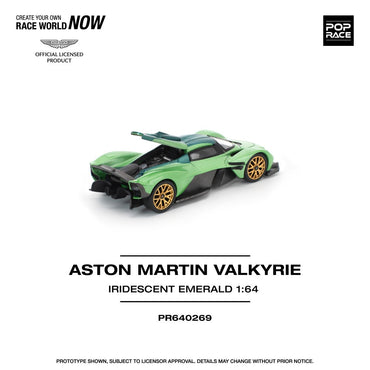 Pop Race Aston Martin Valkyrie - Iridescent Emerald 1:64 Diecast Car PR640269