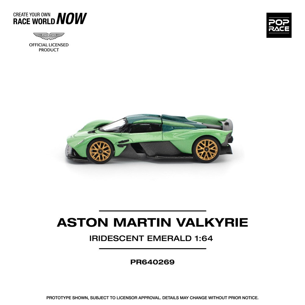 Pop Race Aston Martin Valkyrie - Iridescent Emerald 1:64 Diecast Car PR640269