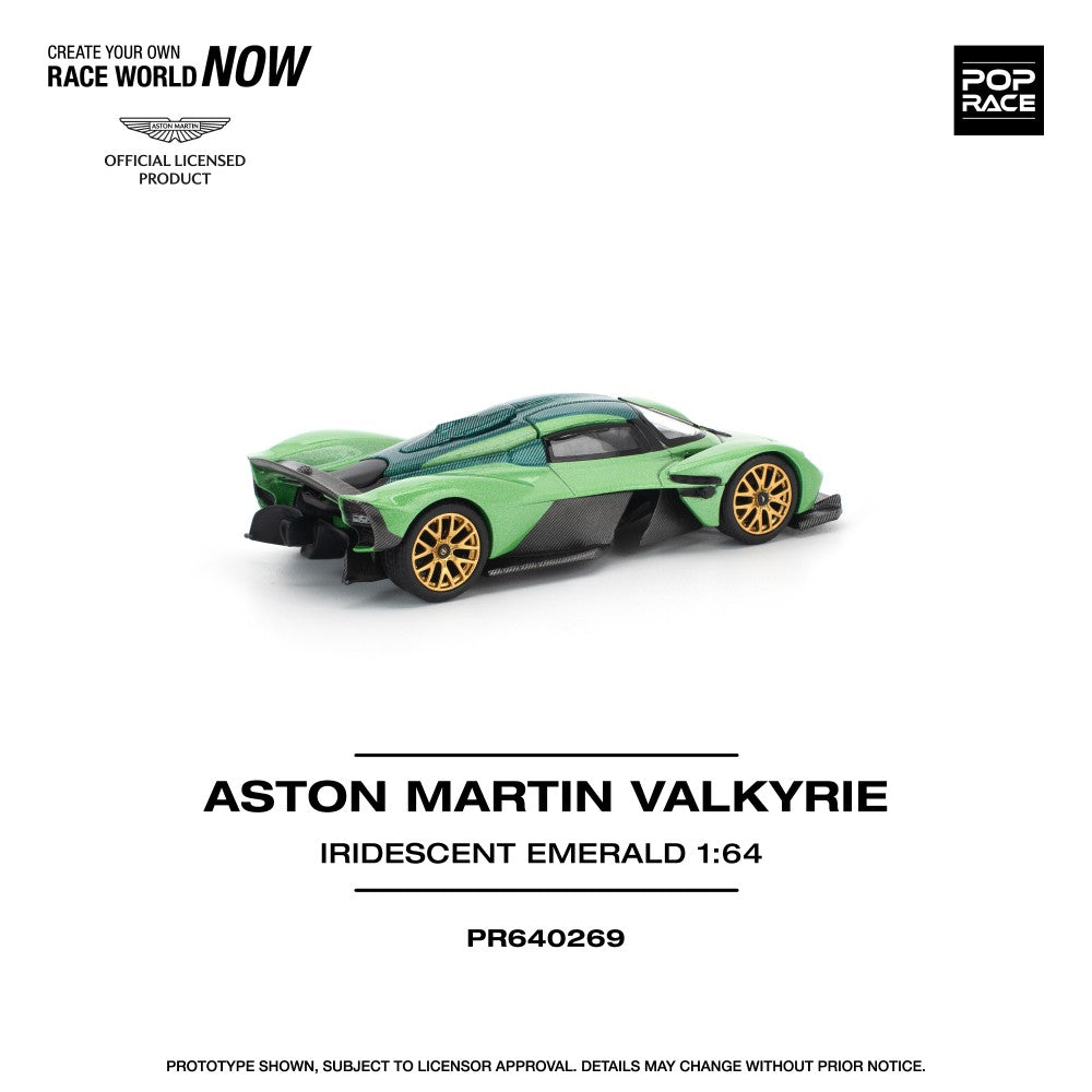 Pop Race Aston Martin Valkyrie - Iridescent Emerald 1:64 Diecast Car PR640269