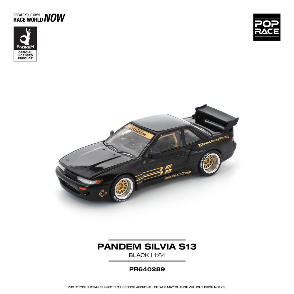 Pop Race Pandem Silvia S13 Black 1:64 Diecast Car 640289
