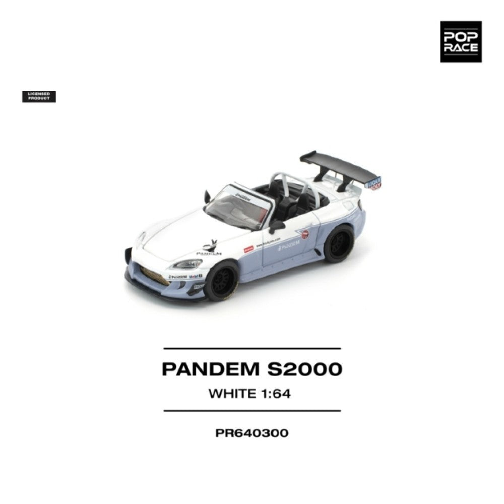 Pop Race Pandem S2000 White (New Tooling) 1:64 Diecast Car PR640300