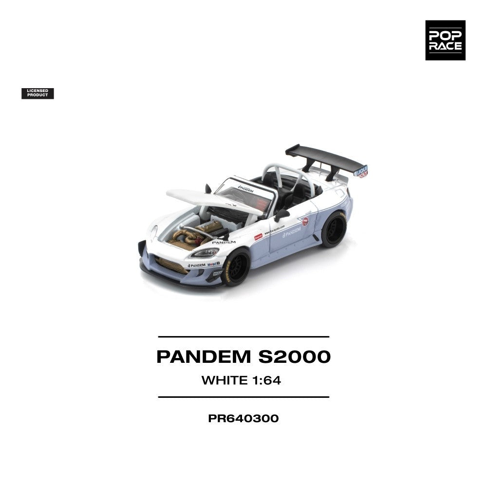 Pop Race Pandem S2000 White (New Tooling) 1:64 Diecast Car PR640300
