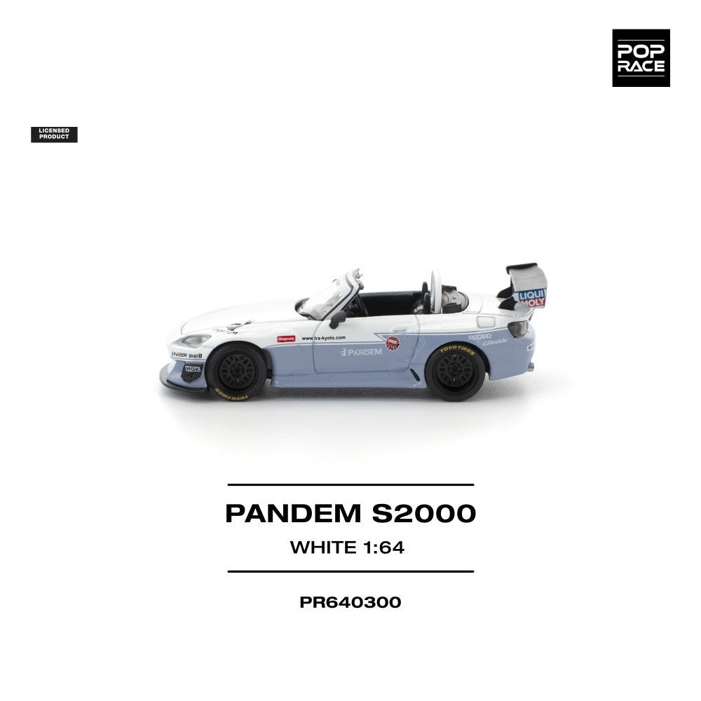 Pop Race Pandem S2000 White (New Tooling) 1:64 Diecast Car PR640300