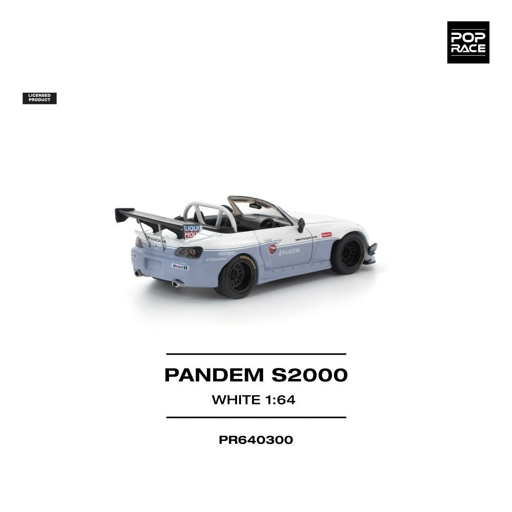 Pop Race Pandem S2000 White (New Tooling) 1:64 Diecast Car PR640300
