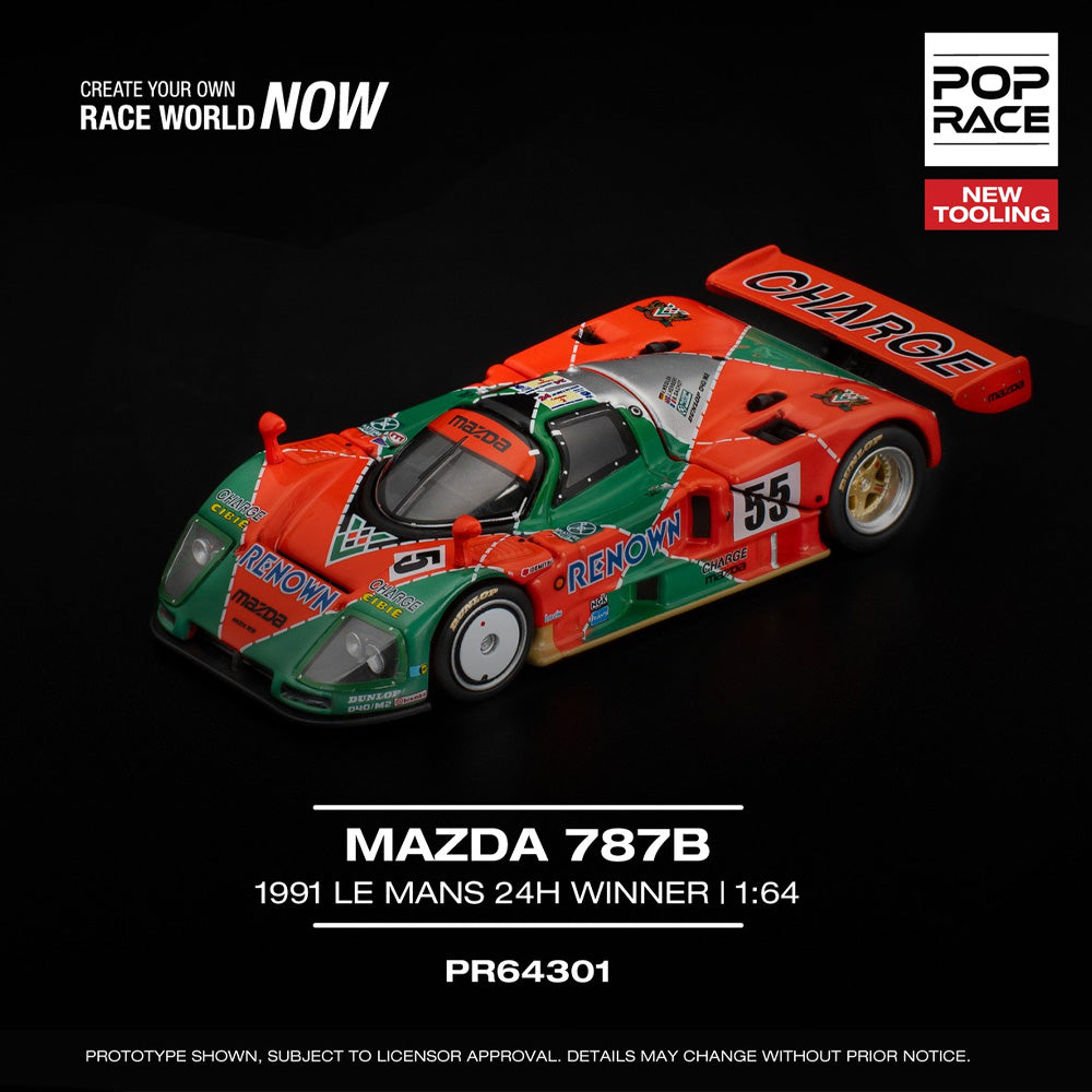Pop Race Mazda 787B 1991 Le Mans 24h Winner 1:64 Diecast Car 640301