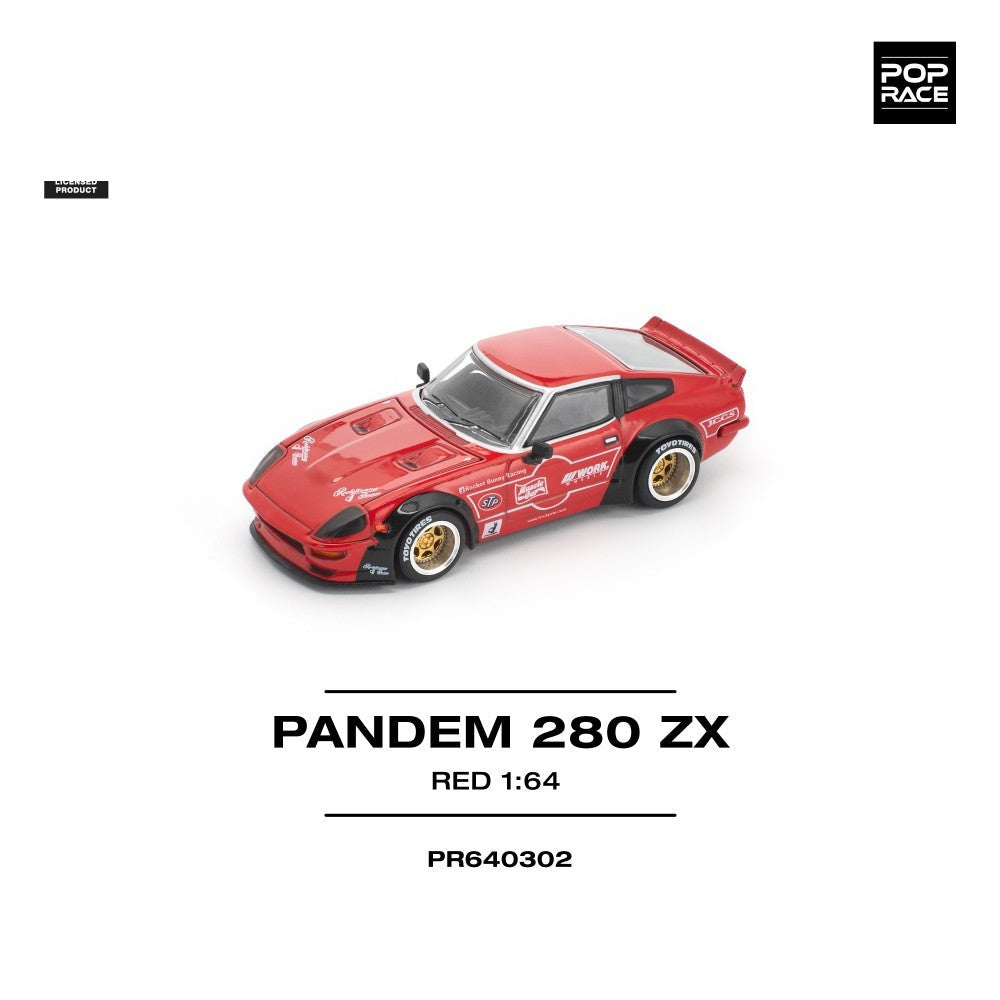 Pop Race Pandem 280ZX Red (New Tooling) 1:64 Diecast Car PR640302