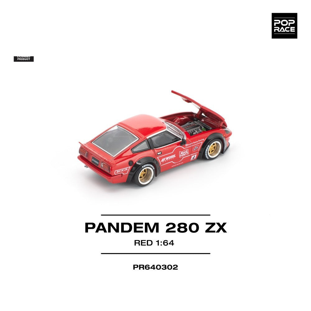 Pop Race Pandem 280ZX Red (New Tooling) 1:64 Diecast Car PR640302