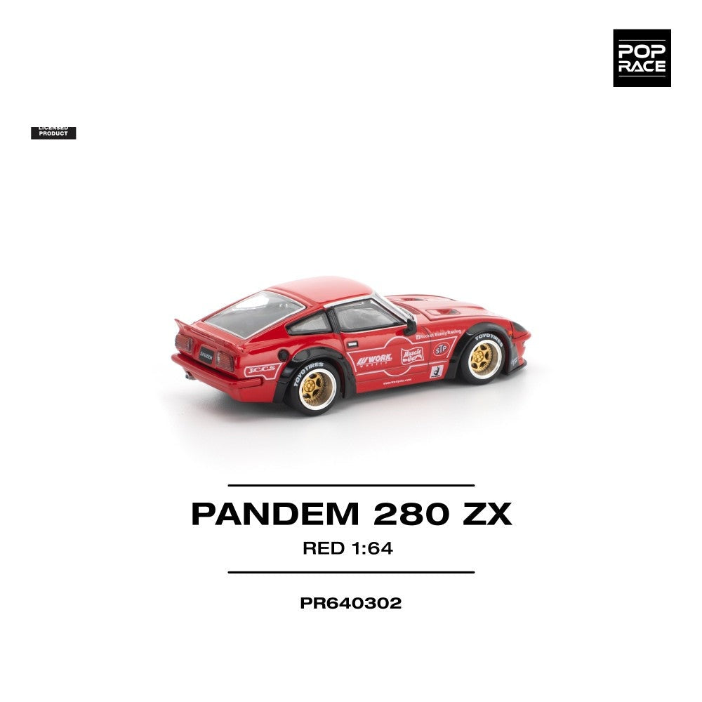 Pop Race Pandem 280ZX Red (New Tooling) 1:64 Diecast Car PR640302