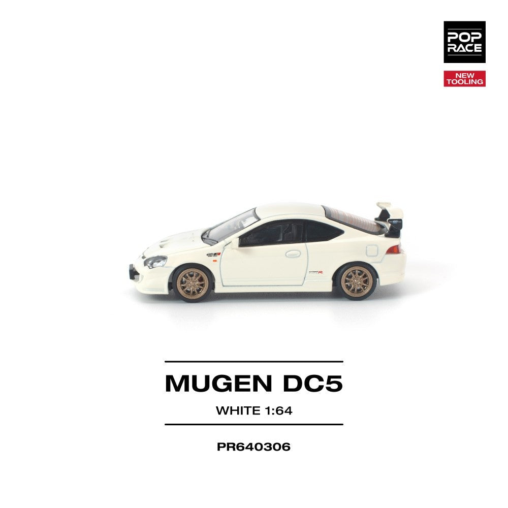 Pop Race Honda DC5 Mugen White New Tooling 1:64 Diecast Car PR640306