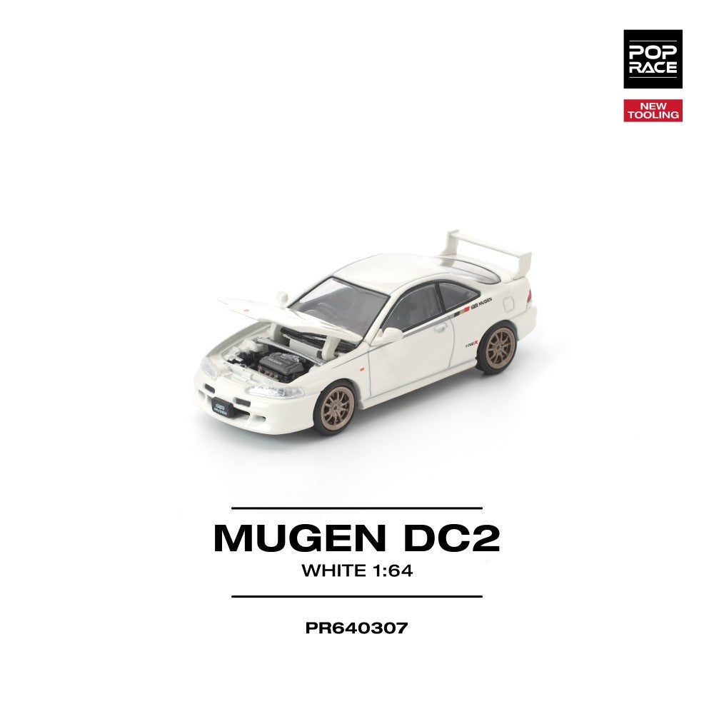 Pop Race Mugen DC2 White New Tooling 1:64 Diecast Car PR640307