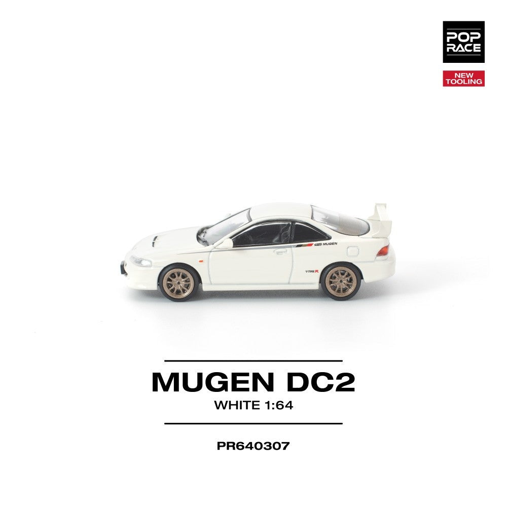 Pop Race Mugen DC2 White New Tooling 1:64 Diecast Car PR640307