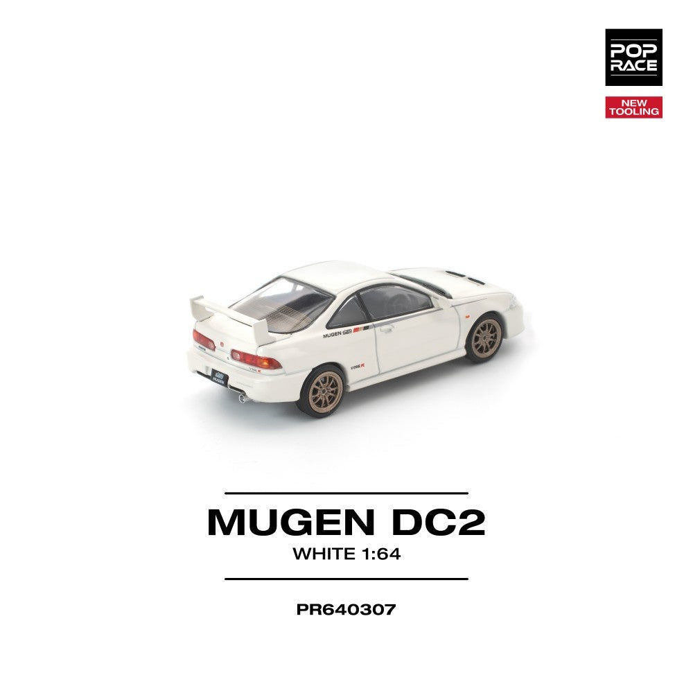 Pop Race Mugen DC2 White New Tooling 1:64 Diecast Car PR640307