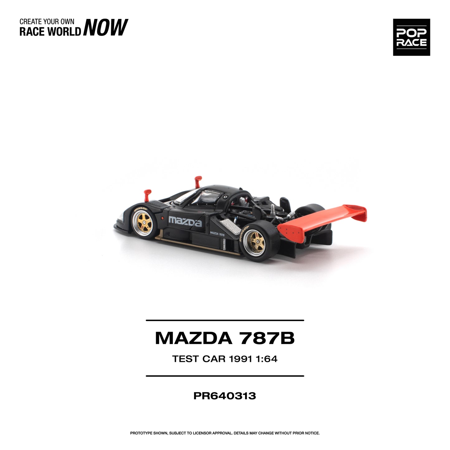 Pop Race Mazda 787B 1991 Test Car 1:64 Diecast Model 640313