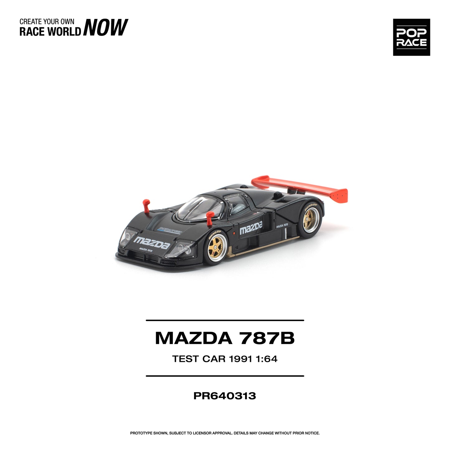 Pop Race Mazda 787B 1991 Test Car 1:64 Diecast Model 640313