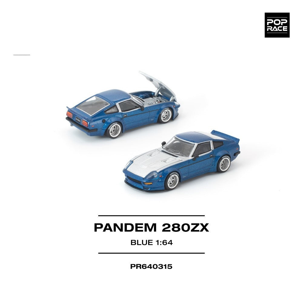 Pop Race Pandem 280ZX Blue 1:64 Diecast Car PR640315