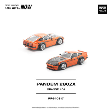 Pop Race Pandem 280ZX Orange 1:64 Diecast Model 640317