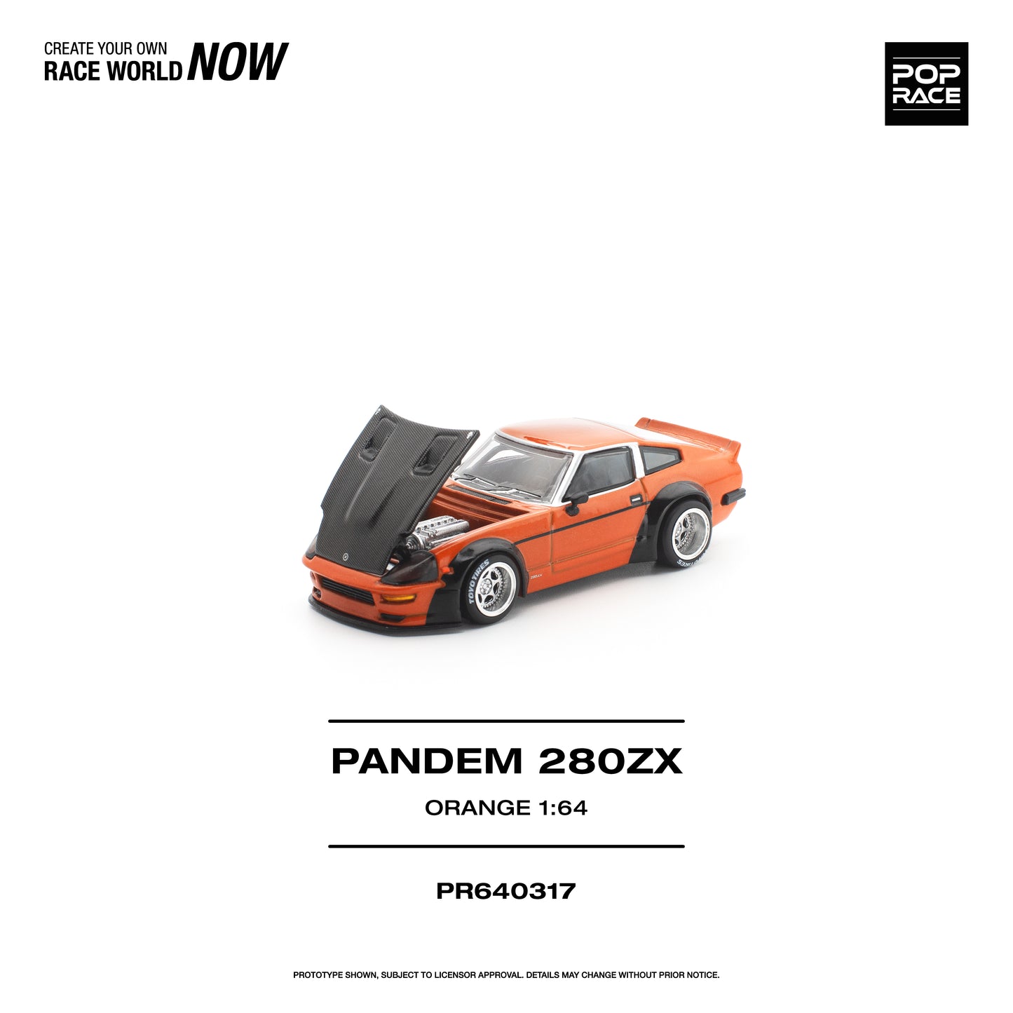 Pop Race Pandem 280ZX Orange 1:64 Diecast Model 640317