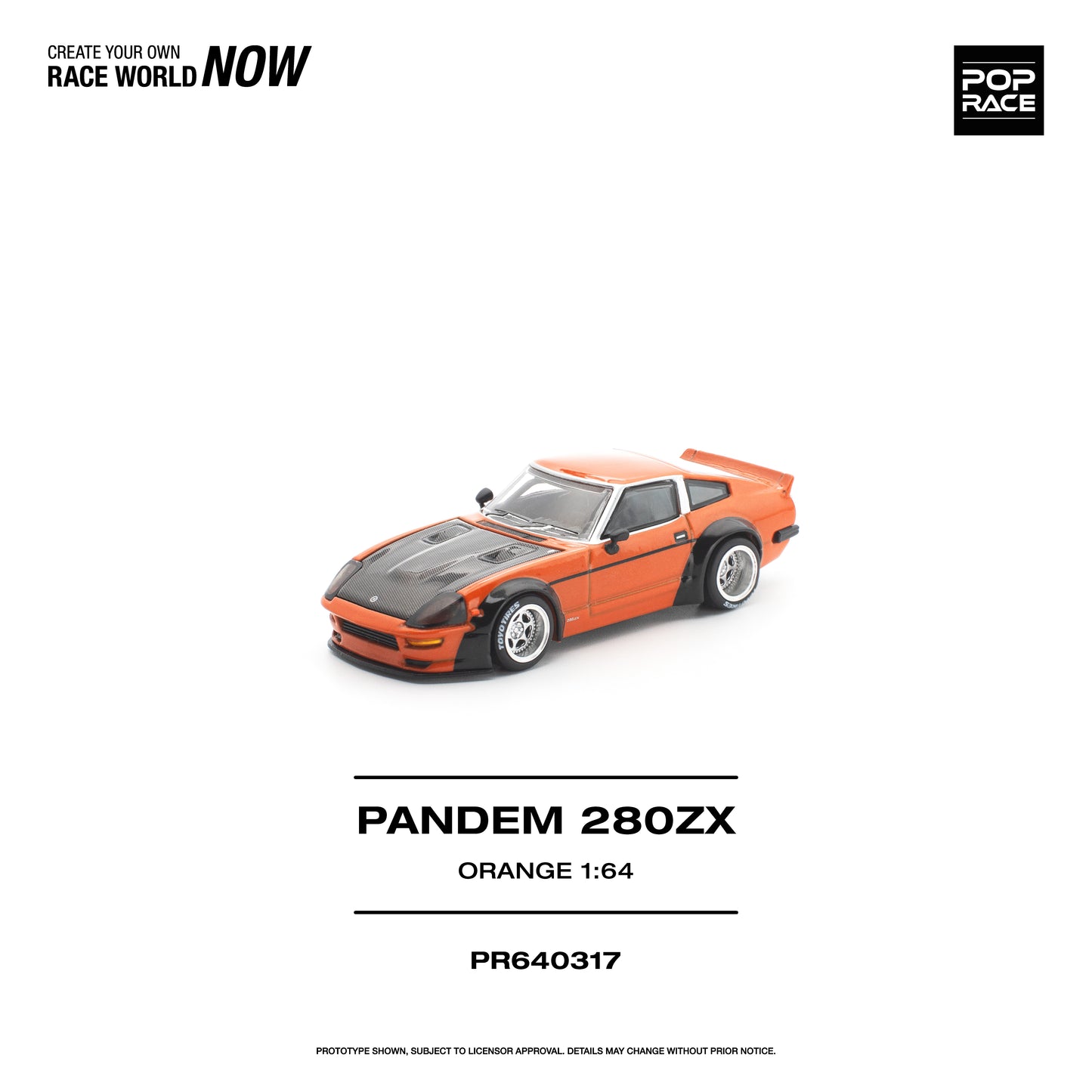 Pop Race Pandem 280ZX Orange 1:64 Diecast Model 640317