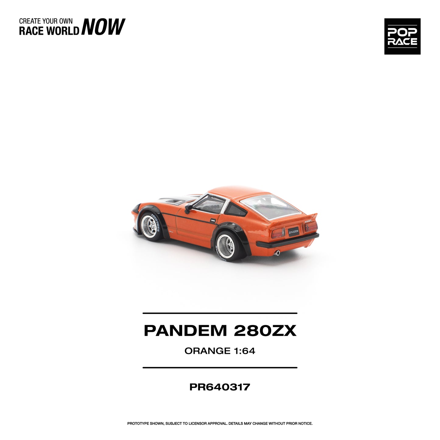 Pop Race Pandem 280ZX Orange 1:64 Diecast Model 640317