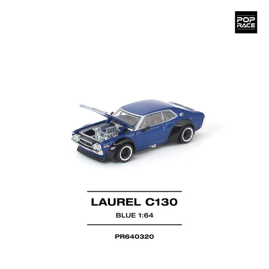 Pop Race Laurel C 130 Blue 1:64 Diecast Car PR640320