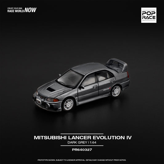 Pop Race Mitsubishi Lancer Evolution IV Dark Grey 1:64 Diecast Car 640327