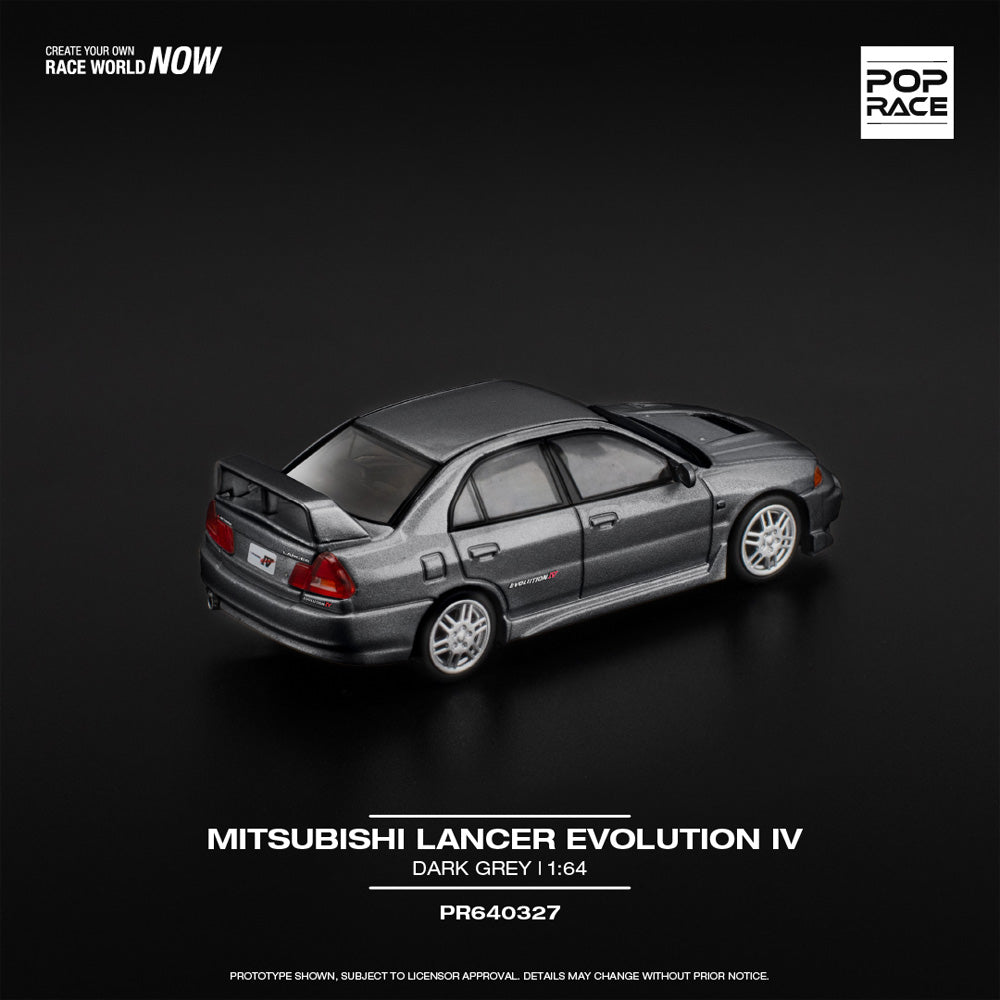 Pop Race Mitsubishi Lancer Evolution IV Dark Grey 1:64 Diecast Car 640327