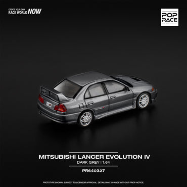 Pop Race Mitsubishi Lancer Evolution IV Dark Grey 1:64 Diecast Car 640327