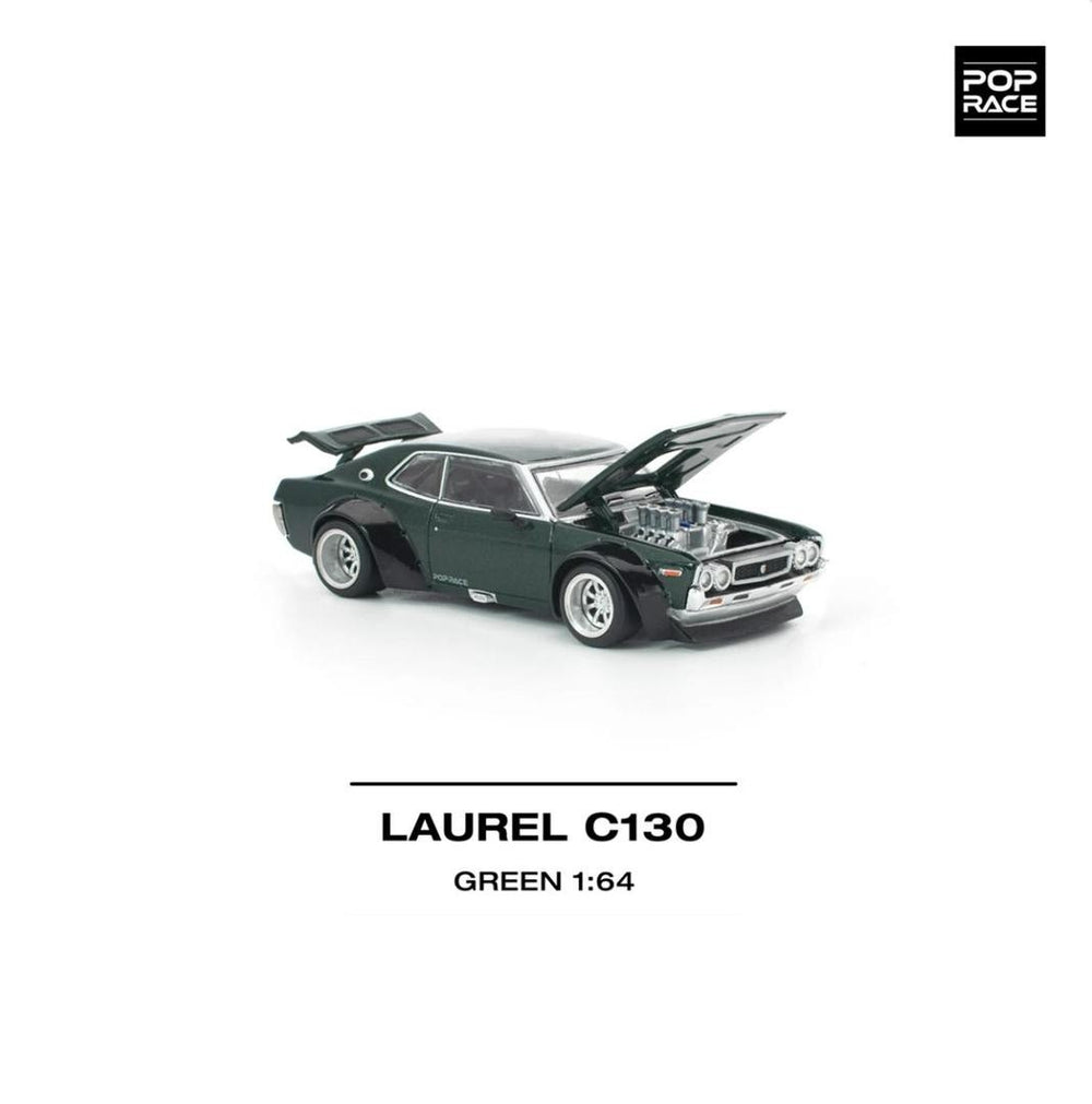 Pop Race Laurel C130 Green 1:64 Diecast Car PR640331