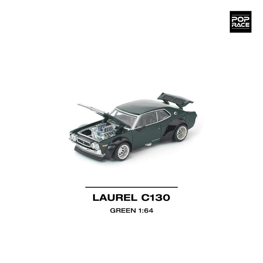 Pop Race Laurel C130 Green 1:64 Diecast Car PR640331