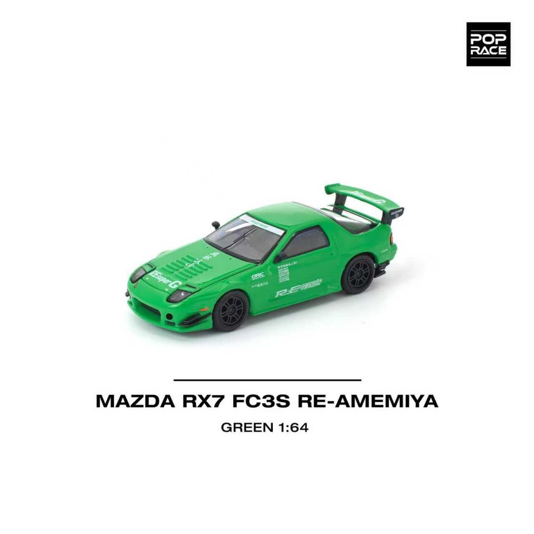 Pop Race Mazda RX7 (FC3S) Re-Amemiya Green 1:64 Diecast Car PR640339